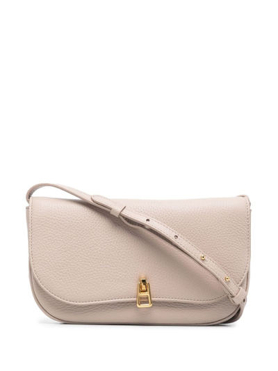 Coccinelle Leather Crossbody Bag In Nude