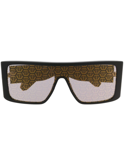 Philipp Plein Eyewear Square-frame Tinted Sunglasses In Schwarz