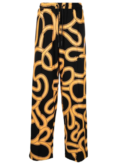 Marcelo Burlon County Of Milan Men's Allover-snake Track Trousers In Black