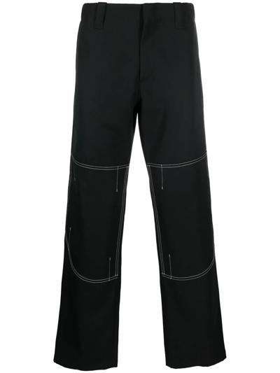 Oamc High-waist Straight-leg Trousers In Schwarz