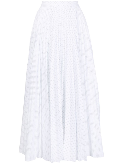 Erdem Pleated Broderie Anglaise Midi Skirt In White