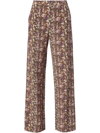 Equipment Aeslin Floral-print Silk Trousers In Braun