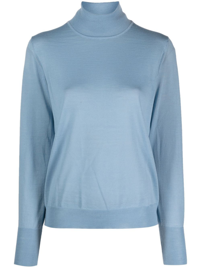 Nuur Merino Wool High-neck Jumper In Sky Blue