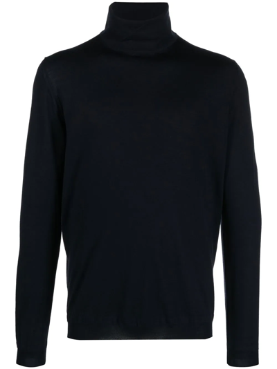 Goes Botanical Roll-neck Knit Jumper In Blau