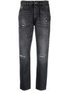 Washington Dee Cee Loose Fit Ranch Denims With Distressed Details 18cm In Grau