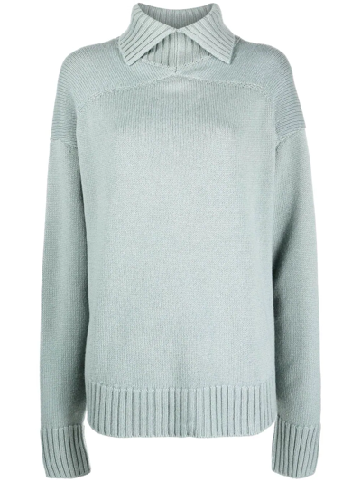 Jil Sander Roll-neck Loose-fit Jumper In Grey