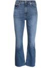 Citizen Of Humanity Isola Cropped Bootcut Jeans With Raw Hem In Blau