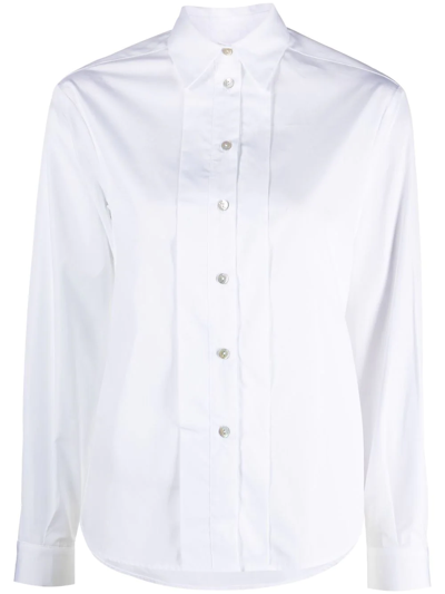 Barba Pointed-collar Shirt In White