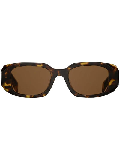 Prada Symbole Rectangular-frame Sunglasses In Braun