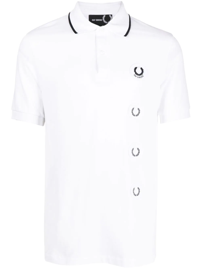 Fred Perry Logo-patch Polo Shirt In White
