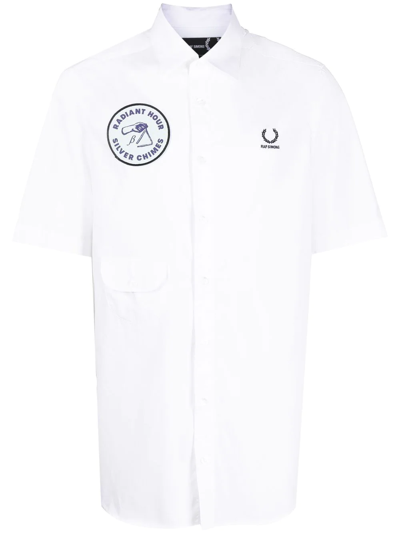 Fred Perry White Short Sleeve Shirt In Cotton