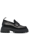 3juin Black Leather Sofia Loafers In Schwarz