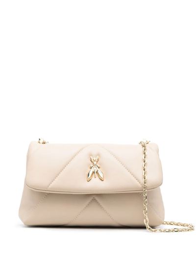 Patrizia Pepe Fly Padded Shoulder Bag In Nude