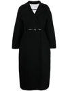 Jil Sander Black Belted Virgin Wool Coat In Schwarz