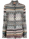 Missoni Zigzag-woven Wool-blend Shirt In Blau