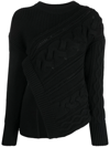 Alexander Mcqueen Asymmetric Wool Jumper In Schwarz