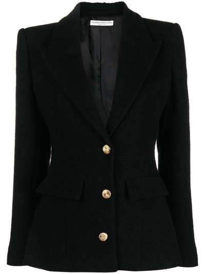 Alessandra Rich Tailored Tweed Blazer In Black