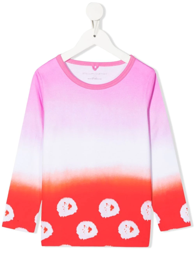 Stella Mccartney Kids' Tie Dye-print Long-sleeve T-shirt In Weiss