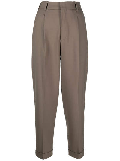 Federica Tosi High-rise Tailored Trousers In Brown