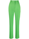 Alexander Mcqueen High-waisted Slim-cut Trousers In Green