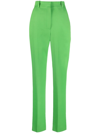 Alexander Mcqueen High-waisted Slim-cut Trousers In Grün