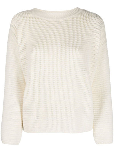 Bruno Manetti Crew-neck Knitted Top In Weiss