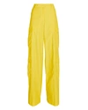 Aknvas Eve Cotton-blend Wide-leg Pants In Yellow