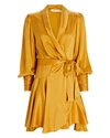 Zimmermann Women's Range Silk Mini Wrap Dress In Gold