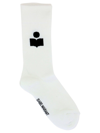 Isabel Marant Logo Intarsia Ribbed Socks In Bianco