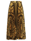 Versace Baroque Heritage Print Twill Pleated Midi Skirt In Nero Oro