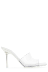 Bottega Veneta Pudding Stretch Square-toe Pvc Heeled Mules In Bianco