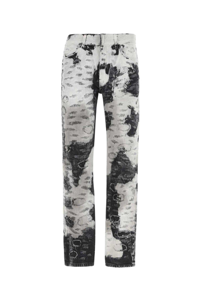 Givenchy Monochrome Distressed Slim-leg Jeans In Black