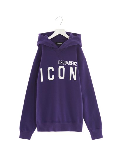 Dsquared2 Kids' Logo-print Long-sleeve Hoodie In Purple