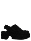 Xocoi Faux-fur 60mm Heel Clogs In Black