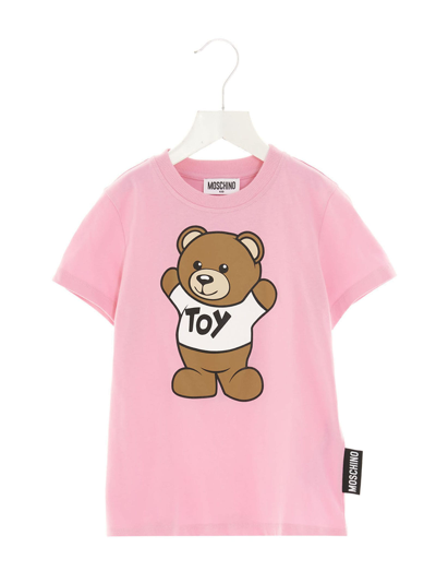 Moschino Kids' Teddy Toy T-shirt In Pink