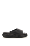 Alyx Mono Leather Slide Sandals In Black