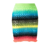 AGR GREEN STRIPED KNITTED MINI SKIRT,AGRAW2221318038351