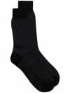Ferragamo Monogram Knitted Socks In Black