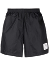 THOM BROWNE LOGO-PATCH TRACK SHORTS