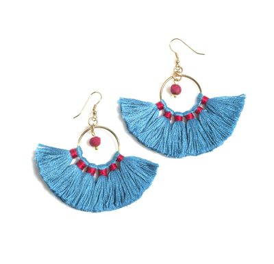 Shiraleah Sonya Fringe Earrings In Blue