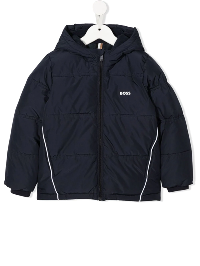 Bosswear Kids' Logo-print Padded Jacket In Blue