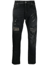 PALM ANGELS PALM TREE-PATCH STRAIGHT-LEG JEANS