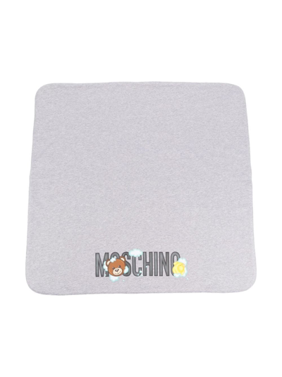 Moschino Teddy Bear-print Blanket In Grey