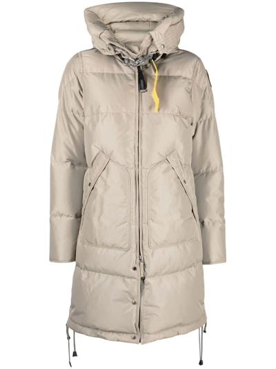 Parajumpers Mid-length Hooded Padded Jacket In Neutrals