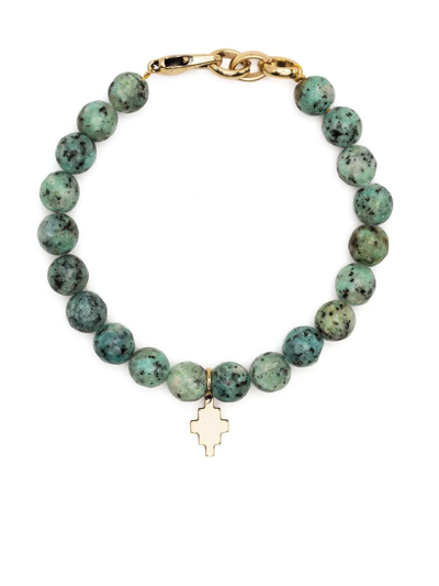 Marcelo Burlon County Of Milan Logo Charm Beaded Bracelet In Azure