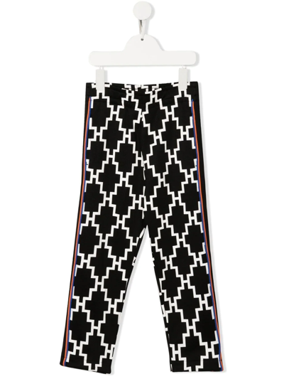 Marcelo Burlon County Of Milan Kids' Logo-print Mid-rise Leggings In Black