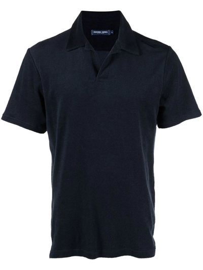 Frescobol Carioca Faustino Terry Buttonless Polo Shirt In Blue