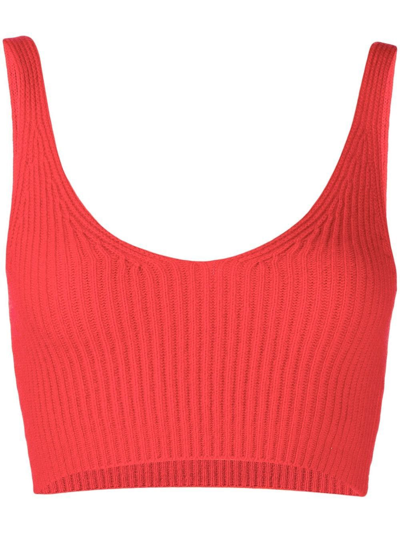 Cashmere In Love Reese Cashmere-blend Bralette In Red