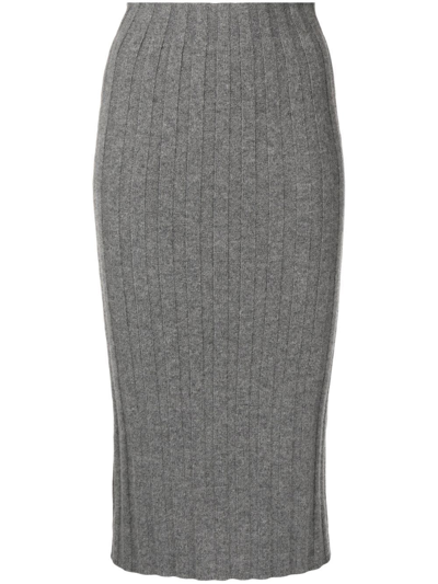 Cashmere In Love Lenny Chunky-knit Skirt In Grey