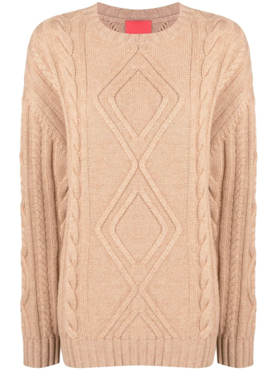 Cashmere In Love Alaska Chunky-knit Jumper In Brown